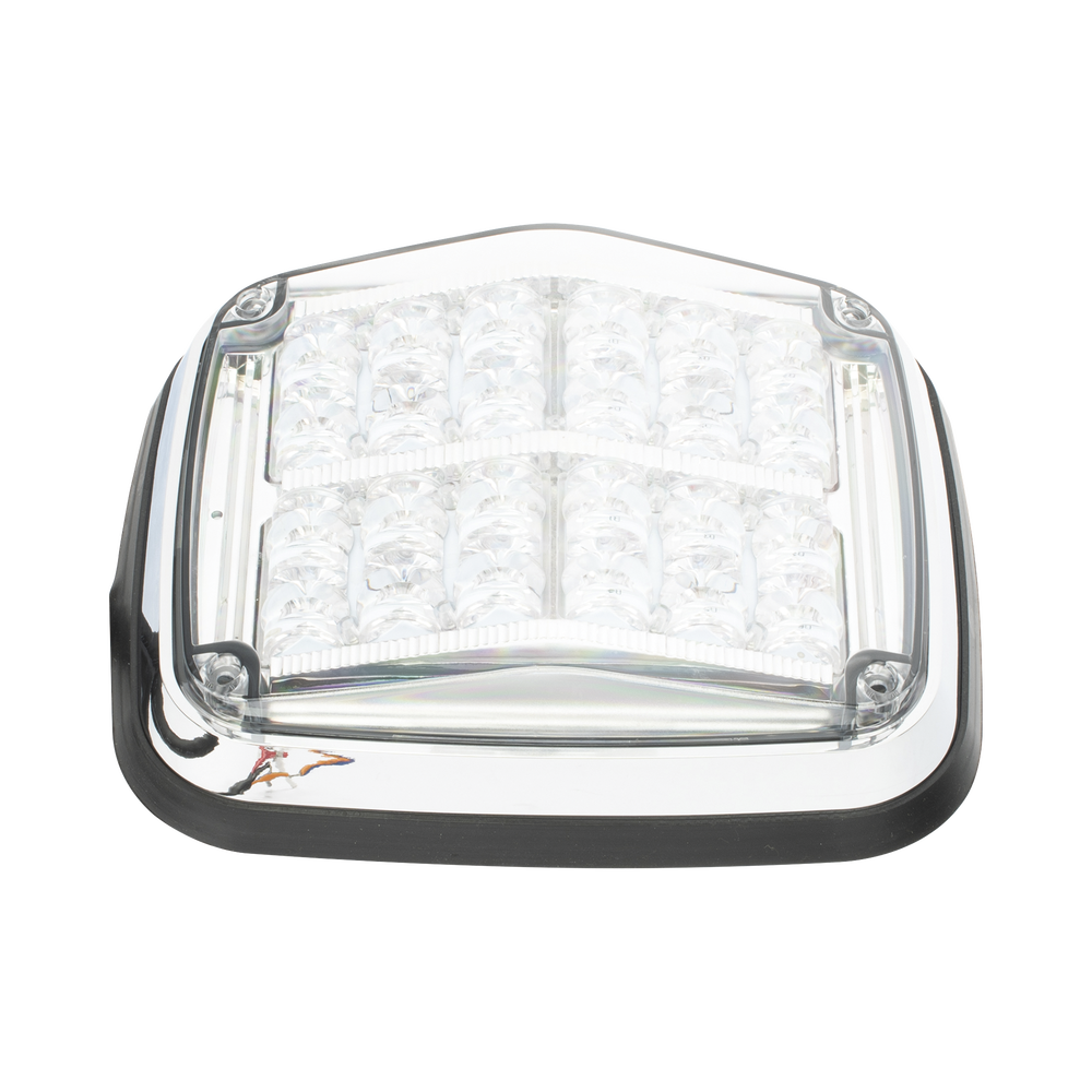 8 x 6" Warning Light, Clear Color, SAE, IP67, Ideal for Ambulances