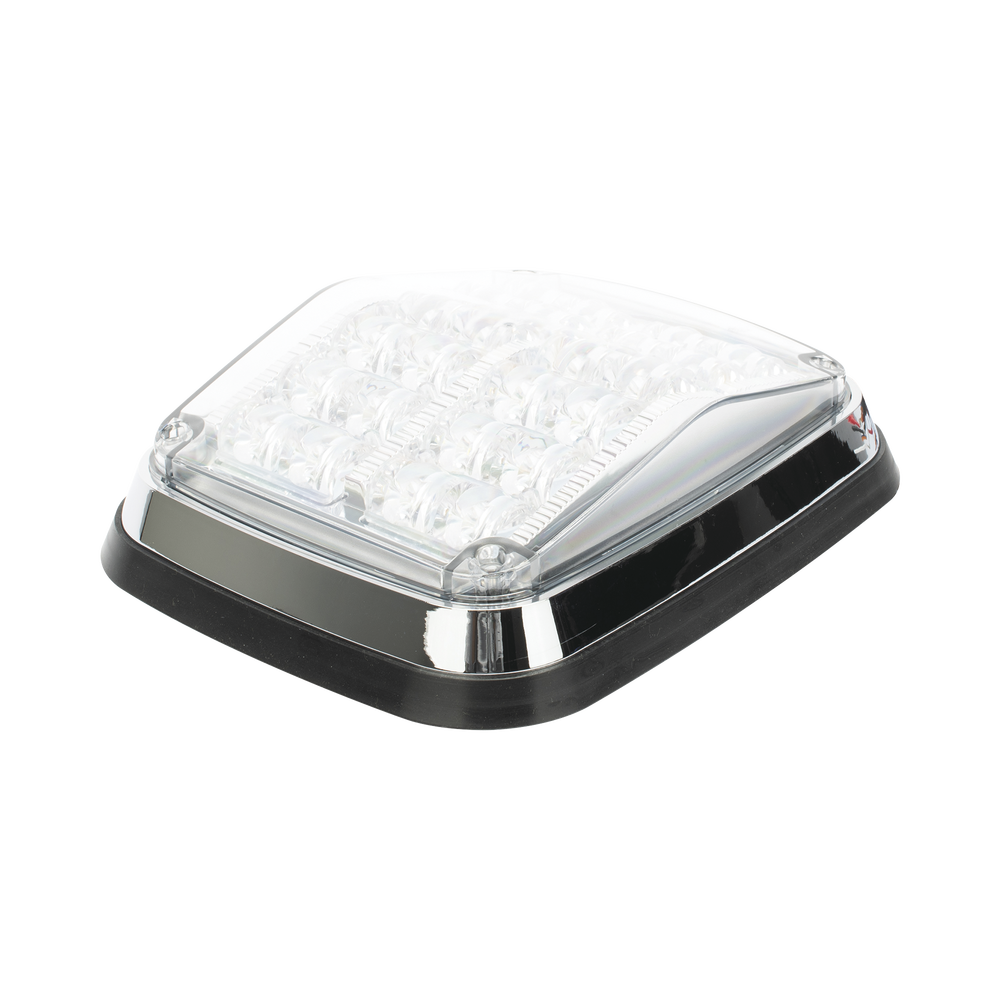 8 x 6" Warning Light, Clear Color, SAE, IP67, Ideal for Ambulances