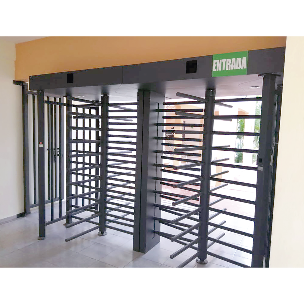 Double Turnstile / Full Body / Indoor/Outdoor / 100% Steel with Gray Paint / Gray Painted Center Shaft / Luxury Finish / High Traffic