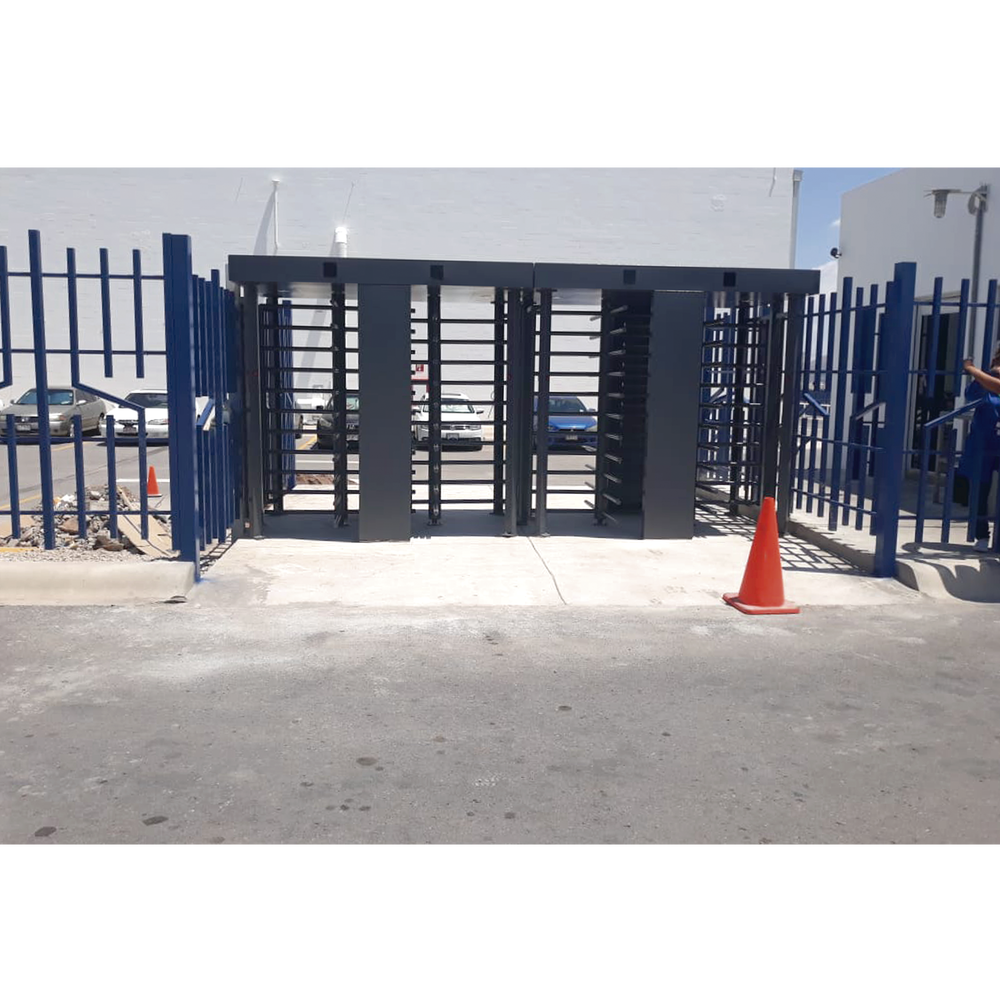 Double Turnstile / Full Body / Indoor/Outdoor / 100% Steel with Gray Paint / Gray Painted Center Shaft / Luxury Finish / High Traffic