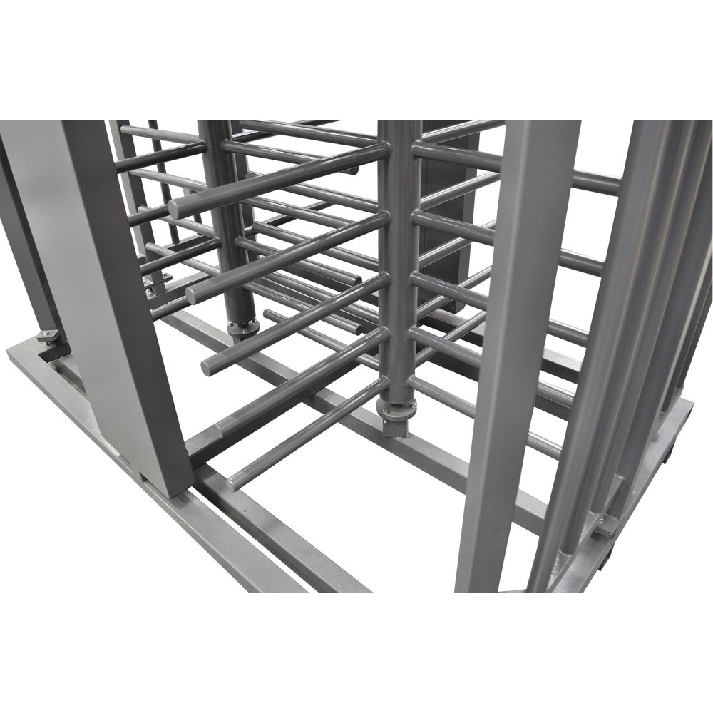 Double Turnstile / Full Body / Indoor/Outdoor / 100% Steel with Gray Paint / Gray Painted Center Shaft / Luxury Finish / High Traffic