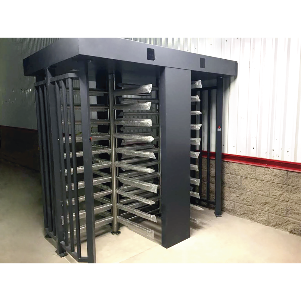 Double Turnstile / Full Body / Indoor/Outdoor / 100% Steel with Gray Paint / Stainless Steel Center Shaft / Luxury Finish / High Traffic