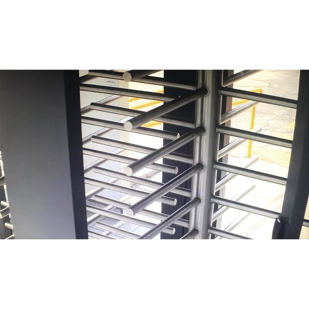 Double Turnstile / Full Body / Indoor/Outdoor / 100% Steel with Gray Paint / Stainless Steel Center Shaft / Luxury Finish / High Traffic