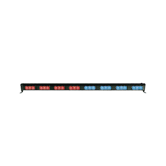 Barra de luces LED directora de tráfico 29.6" color rojo azul