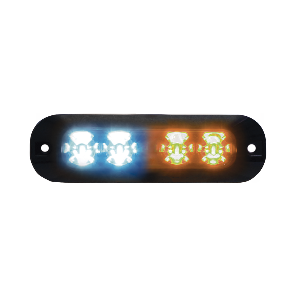 Luz perimetral, 4 LEDs Ultra Brillantes, color ambar / azul