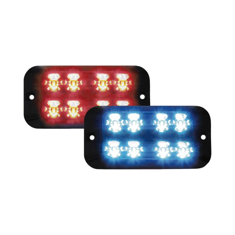 Luz led perimetral multicolor dual  xtp 16 led doble hilera, 12vdc, rojo / azul