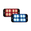 Luz led perimetral multicolor dividida, 16 led, doble hilera,  12vdc, rojo / azul