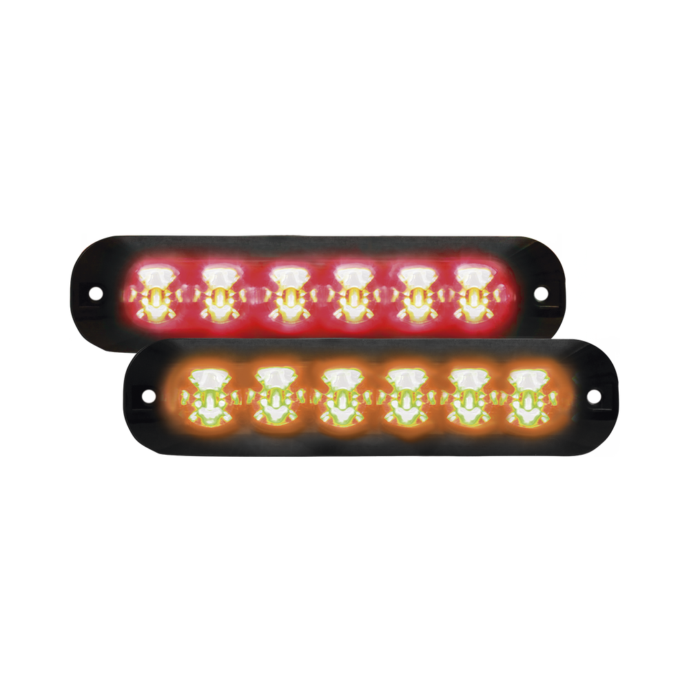 Luz Auxiliar Serie X3705, 6 LEDs Ultra Brillantes, multicolor Rojo / Ambar