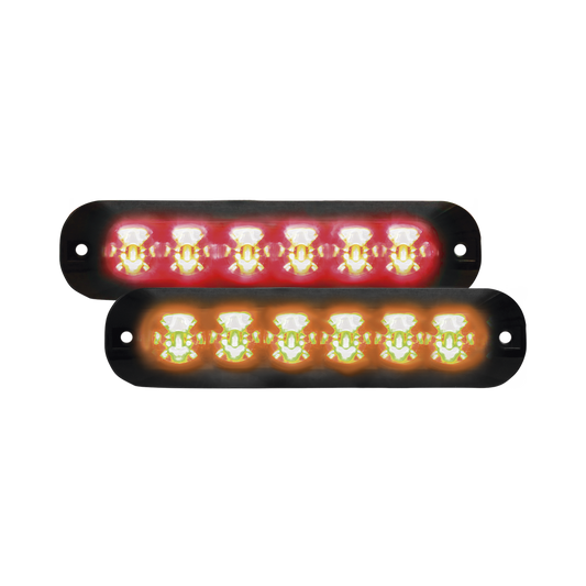 Luz Auxiliar Serie X3705, 6 LEDs Ultra Brillantes, multicolor Rojo / Ambar