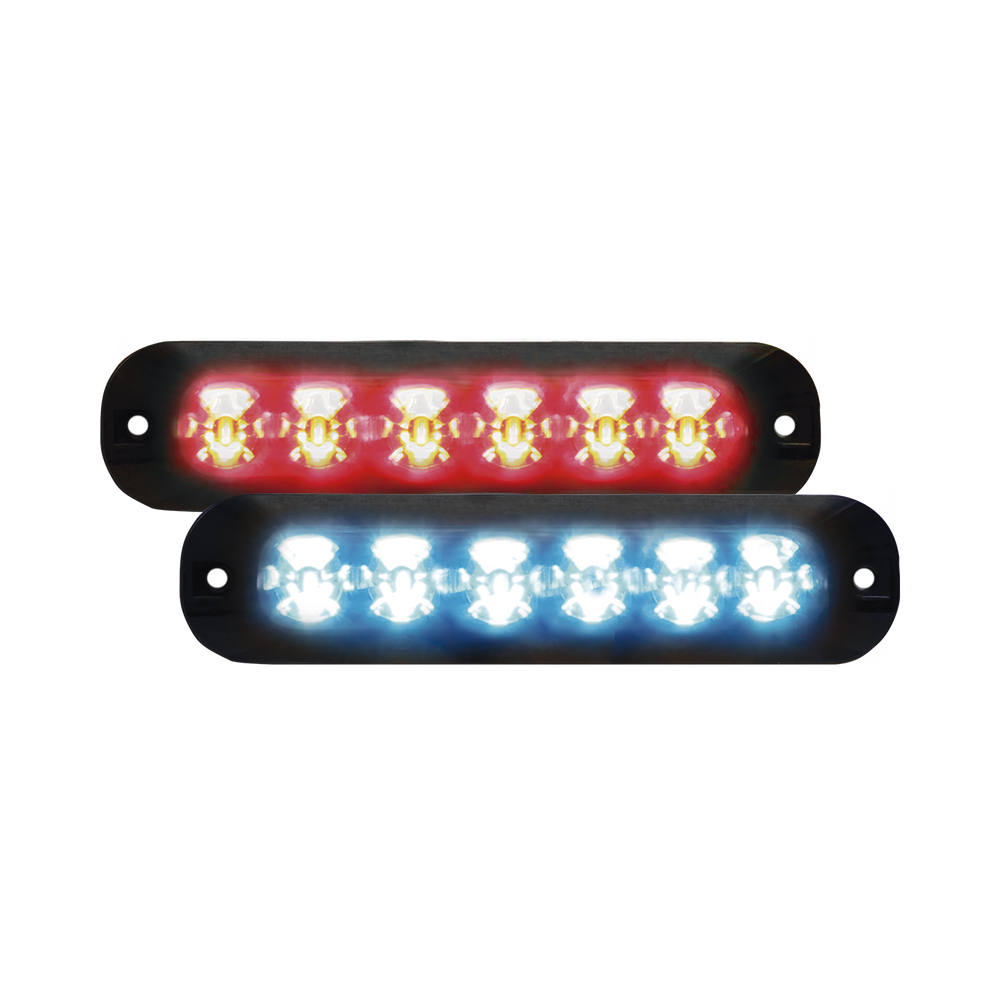 Luz Auxiliar Serie X3705, 6 LEDs Ultra Brillantes, multicolor Rojo / Azul