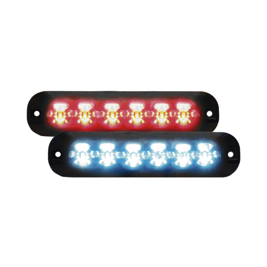 Luz Auxiliar Serie X3705, 6 LEDs Ultra Brillantes, multicolor Rojo / Azul