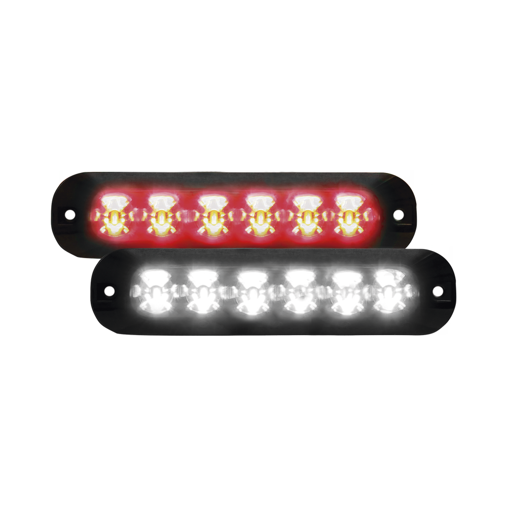 X3705 Series Auxiliary Light, 6 Ultra Bright LEDs, Multi-color Red/Clear