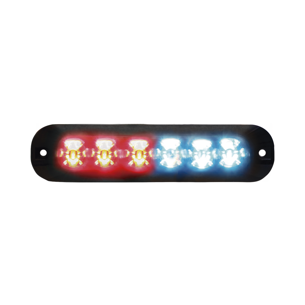 Luz Auxiliar Serie X3705, 6 LEDs Ultra Brillantes, color Rojo / Azul