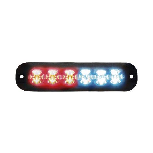 Luz Auxiliar Serie X3705, 6 LEDs Ultra Brillantes, color Rojo / Azul