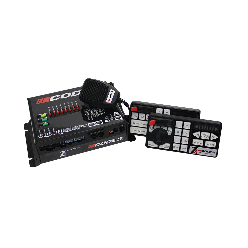 Sirena remota de lujo Z3 ™, salida de 200W con botón programable y controles de interruptor deslizante con MATRIX.