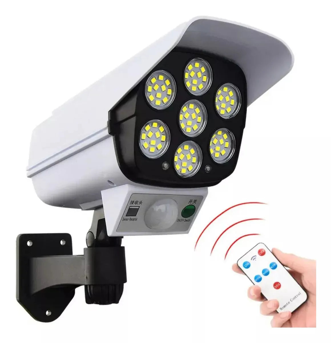 Lámpara solar cámara falsa sensor 77 led