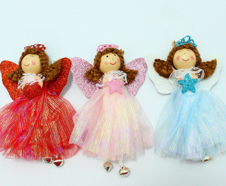 Angelitos navideños en colores.