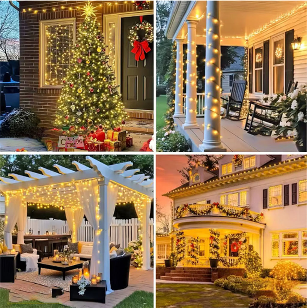 Luces Lineales Cable verde 200 Led Solar