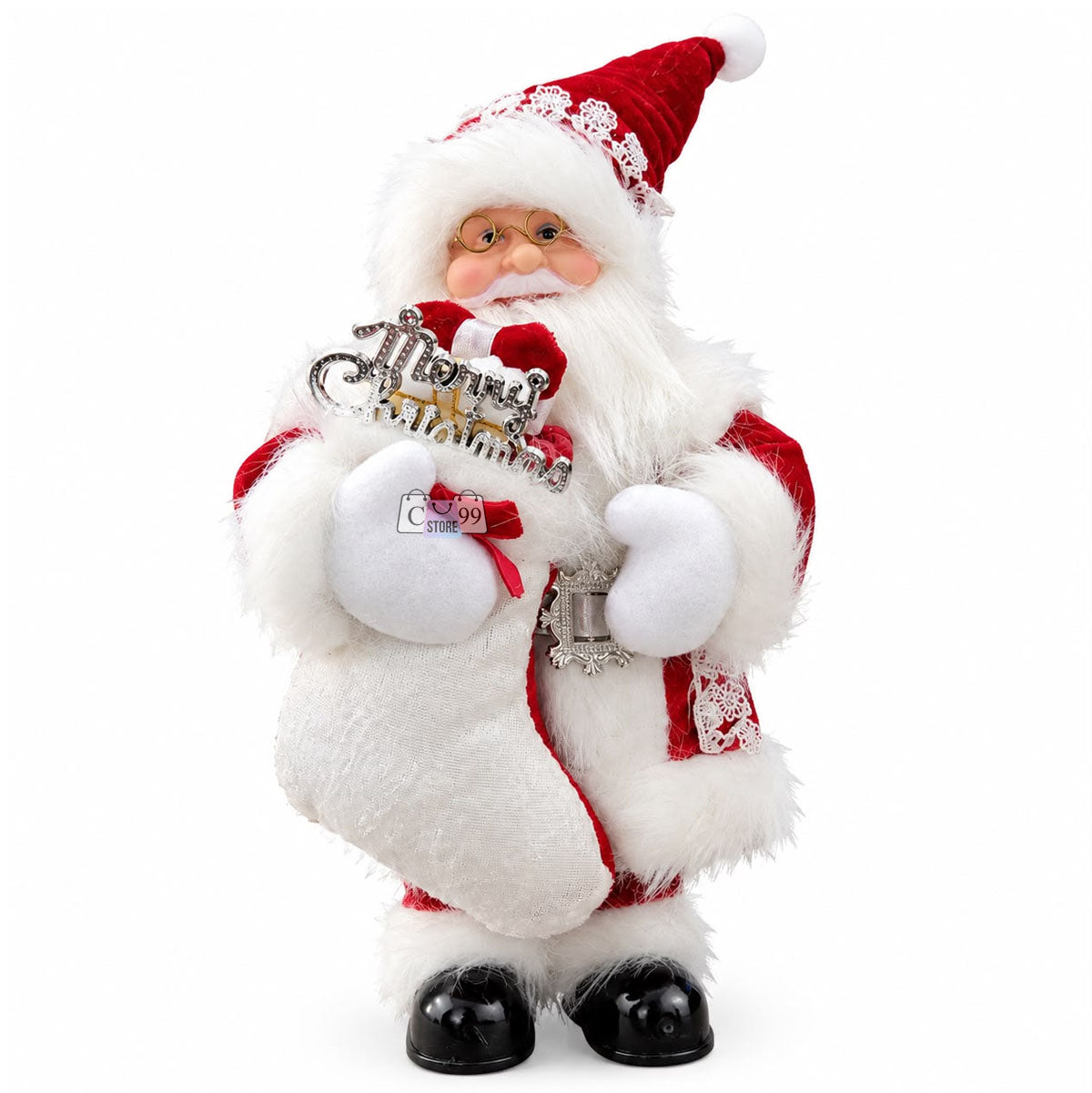 Papá Noel Elegante Luz y Sonido Premium