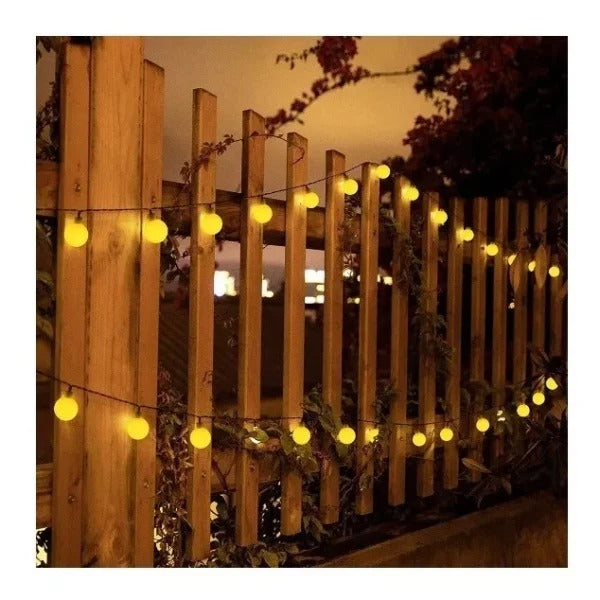 Luces calidas con panel solar full