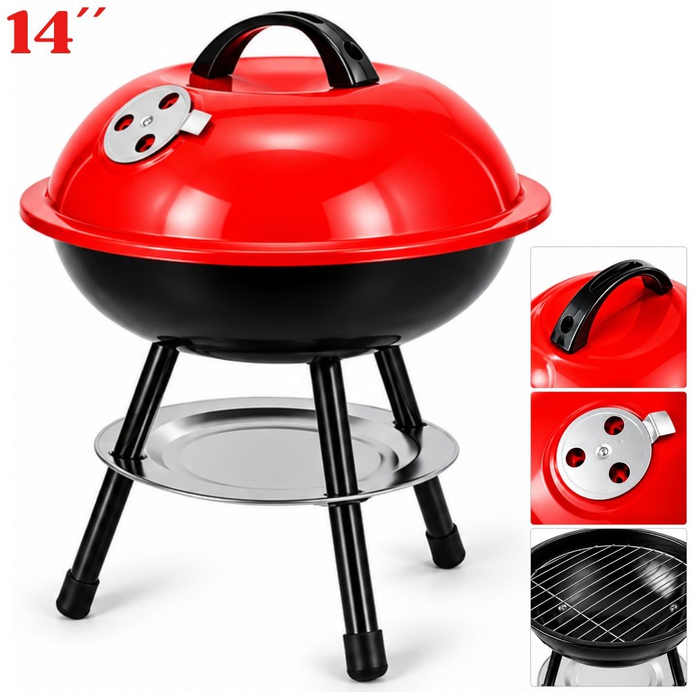 Parrilla Asador BBQ Tapa Portatil 14 P