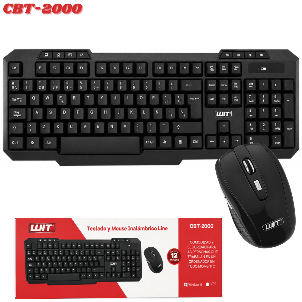 Combo Teclado Mouse Inalambrico Cbt-2000