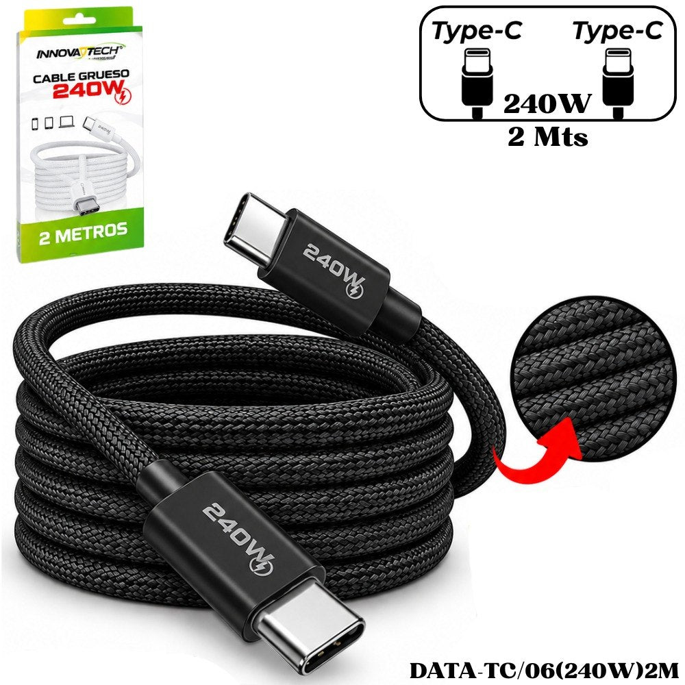 Cable Tipo C A Tipo C 2 Metros 240W