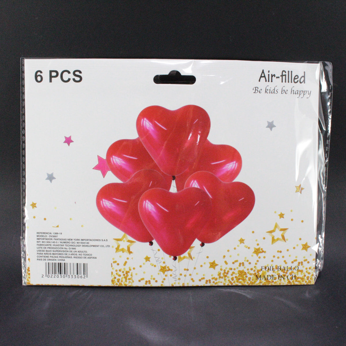 Globo corazón 12 x6 pcs