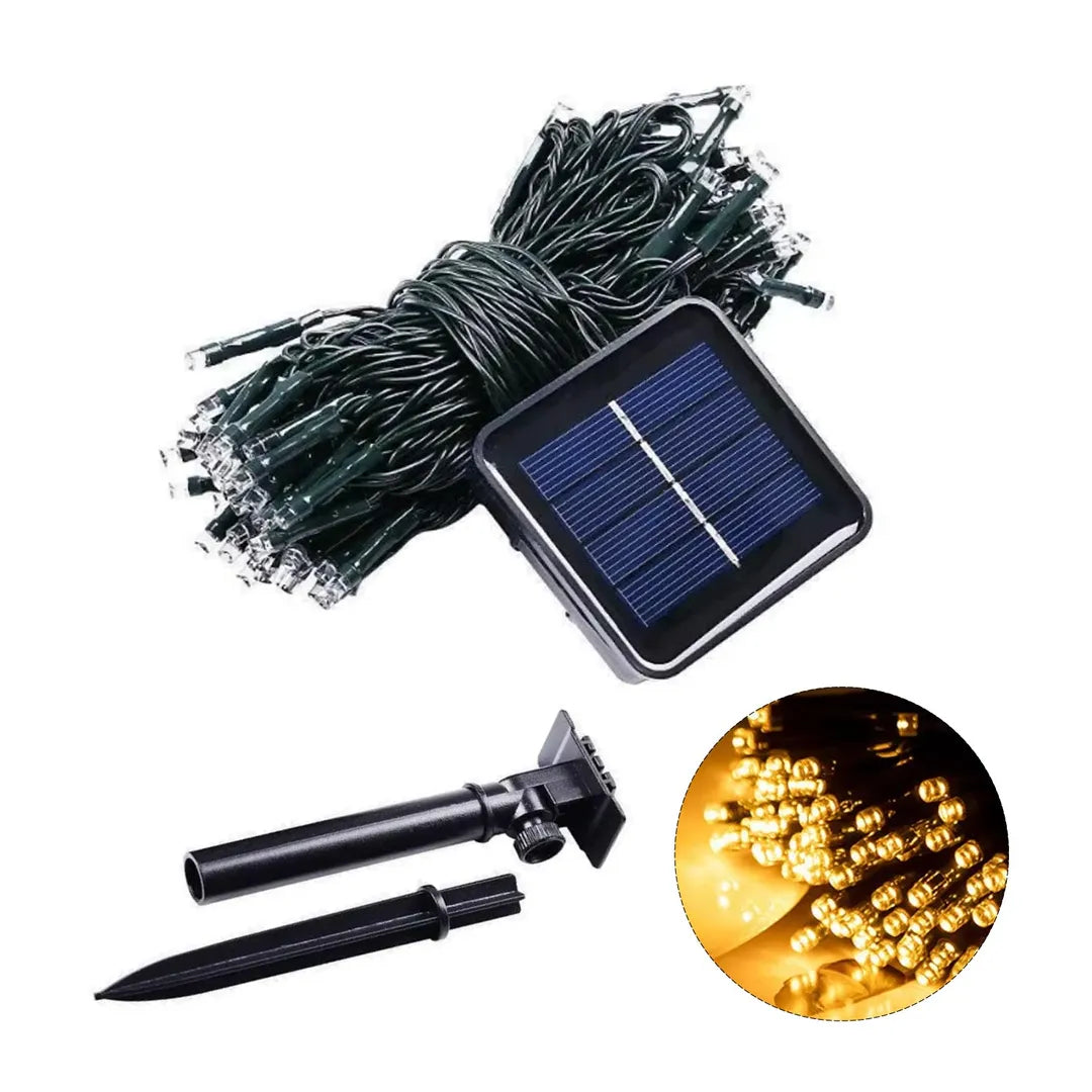 Luces led navideñas solares calidas 200l