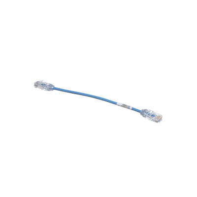 Cable de Parcheo UTP Cat6A, CM/LSZH, Diámetro Reducido (28AWG), Color Azul, 20cm