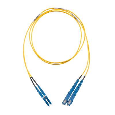 Jumper de Fibra Optica Monomodo 9/125 OS2, LC-SC Duplex, OFNR (Riser), Color Amarillo, 15 Metros