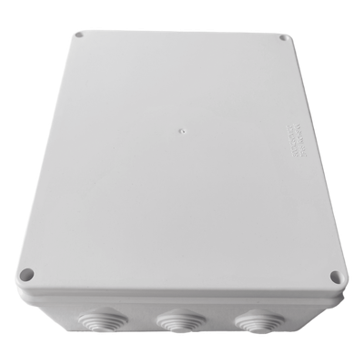 Caja de Conexiones Impermeable IP65, 12 Entradas, Dimensiones 300 x 250 x 120 mm, para Instalaciones Industriales, Comer