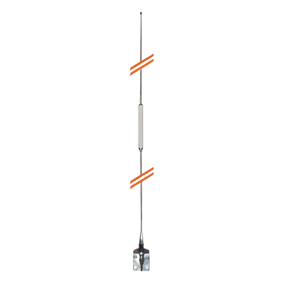 Antena Móvil para Rango de Frecuencia de Banda Civil (CB) 26.960 - 27.400 MHz.