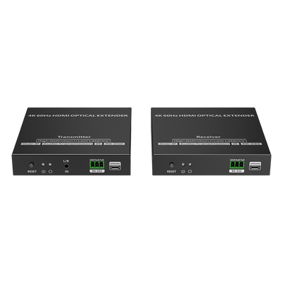 Kit extensor por fibra óptica | Hasta 40 kilómetros| 4K@60Hz | con IR | RS232