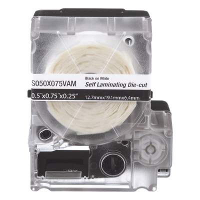 Casete de 200 Etiquetas Autolaminadas de 25.4 x 38.1 mm, para Cables de 3.1 a 7 mm de Diámetro, Área de Impresión Color 