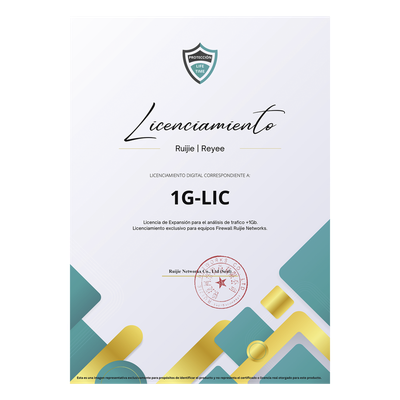 Licencia perpetua para expansion de rendimiento del firewall de 1Gbps para Firewall modelo RG-WALL 1600-Z5100-S