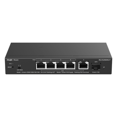 Switch Administrable Capa2 PoE+ con 5 puertos Multi-Gigabit 2.5Gb, hasta 70w PoE 802.3af/at