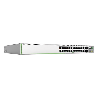 (GS980MX/28) Switch Stack L3 Lite, 24 puertos 10/100/1000-T, 4 Puertos SFP+ 10G, Fuente de poder fija