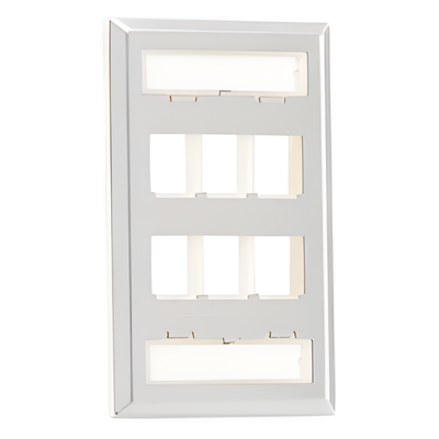 Placa de Pared Vertical, Salida Para 6 Puertos Keystone, Con Espacios Para Etiquetas, de Acero Inoxidable