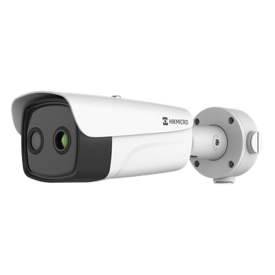 Bala IP Dual / Térmica 9.7 mm (384 X 288 ) / Óptico 4 mm (4 Megapixel) / 40 mts IR / IP66 / PoE / Termométrica / Detecci