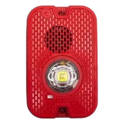 Sirena con Lámpara LED Estroboscópica para Exterior / a 2 Hilos / Montaje en Pared / 24 Vcd / Configuración Estroboscópi