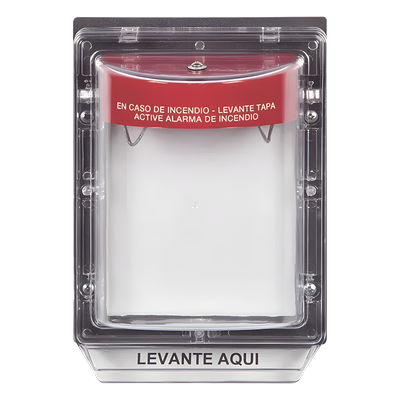Protector de Policarbonato Super Resistente para Palanca de Incendio, sin Sirena y Texto en Español