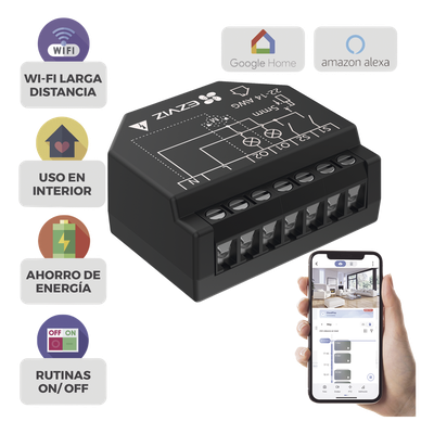 Relevador Wi-Fi Inteligente / 2 salida de Relay / Control Remoto / Horarios Personalizados / Registro de Consumo / 110-2