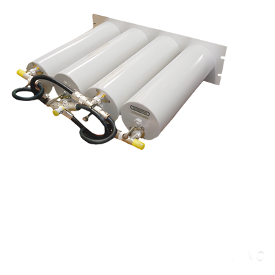 Duplexer Compacto Pasa-Banda / Rechazo de Banda, 148-174 MHz, 4 Cavidades (4"Dia.) 3 MHz, 1.0 dB, 350 Watt, N Hembras.
