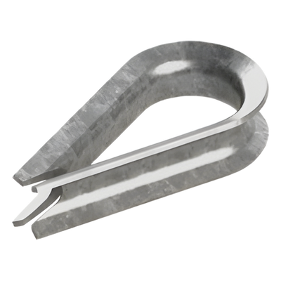 Guardacabo/Cuello/Rozadera para cable de 3/16". Fabricado de Acero Acabado Galvanizado