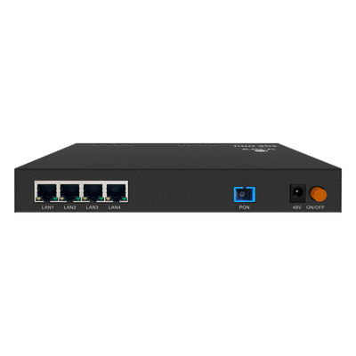 ONU Bridge PoE G/EPON + 1 Puerto SC/UPC + 4 puertos Gigabit con salida PoE/PoE+