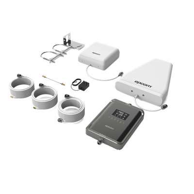 Kit Amplificador de Señal Celular PENTA banda de frecuencia / Mejora las llamadas convencionales y VoLTE / Soporta los d