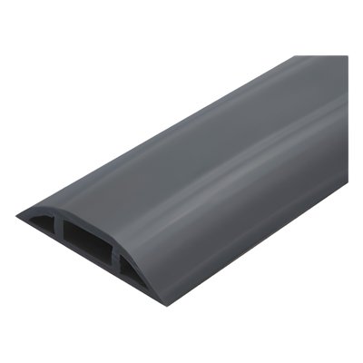 Canaleta flexible negra de PVC auto extinguible, para instalaciones eléctricas en piso ó zóclo (Rollo de 25mts.) (9300-0