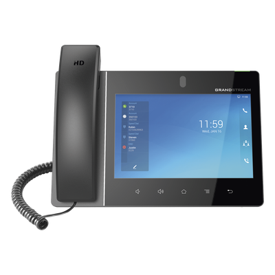 Teléfono IP Android 11, 16 líneas SIP con 16 cuentas, pantalla táctil 8", puertos Gigabit, Wi-Fi, Bluetooth, PoE, codec 