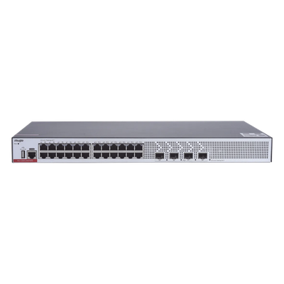 Switch de Acceso Capa 3 con doble Chip para Alta Disponibilidad / Ideal en Redes Empresariales / 24 puertos Gigabit y 4 